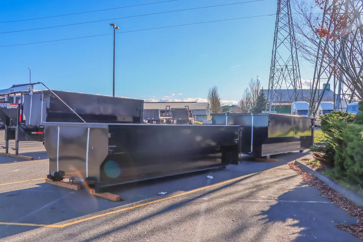 Roll-off dumpster ready for waste disposal at job site for Roll Off Dumpster Rental in Texarkana